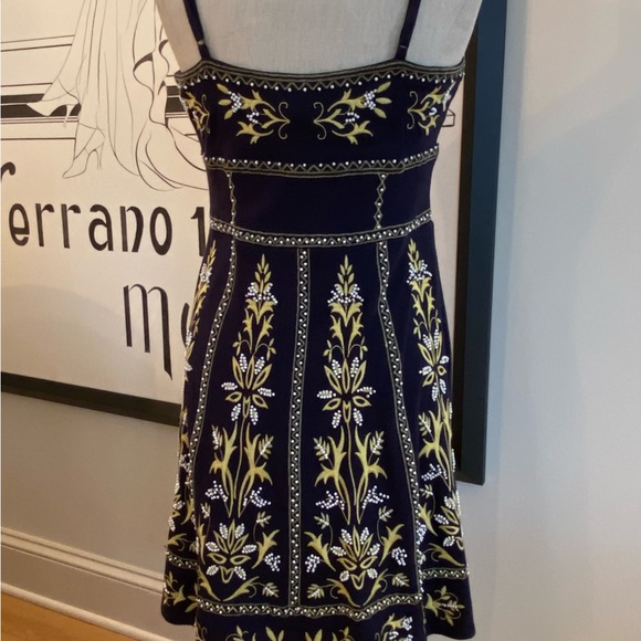 Inc International Concepts Navy Cotton Dress w Beading & Embroidery/ Size L - Picture 7 of 11